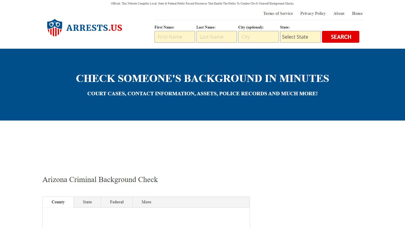 Arizona Criminal Background Check - Arrests